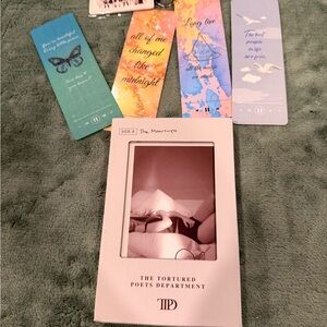 Taylor Swift bundle. TTPD small journal. Bookmarks and keychain.